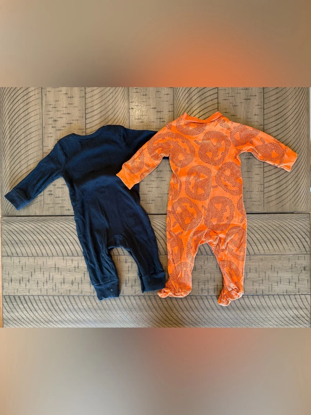 Carter's Halloween Skeleton & Jack-O'-Lantern One-Piece Pajamas - Black & Orange